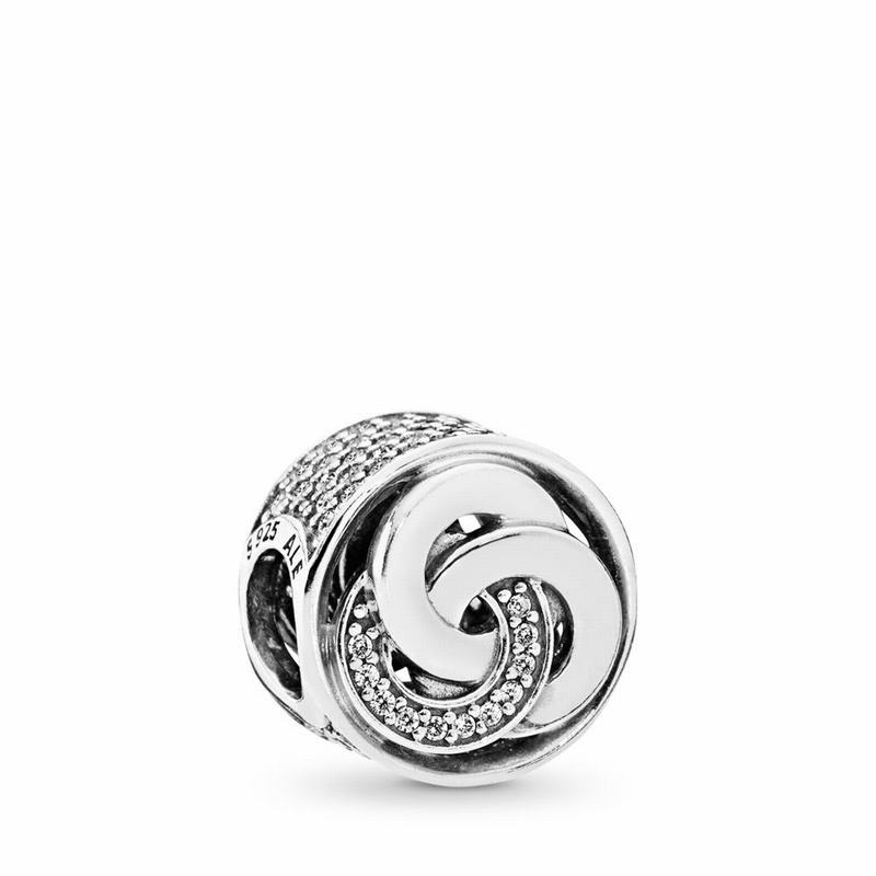 Pandora Interlinked Circles Charm Ireland - Two Tone/Cubic Zirconia - 945630DBA